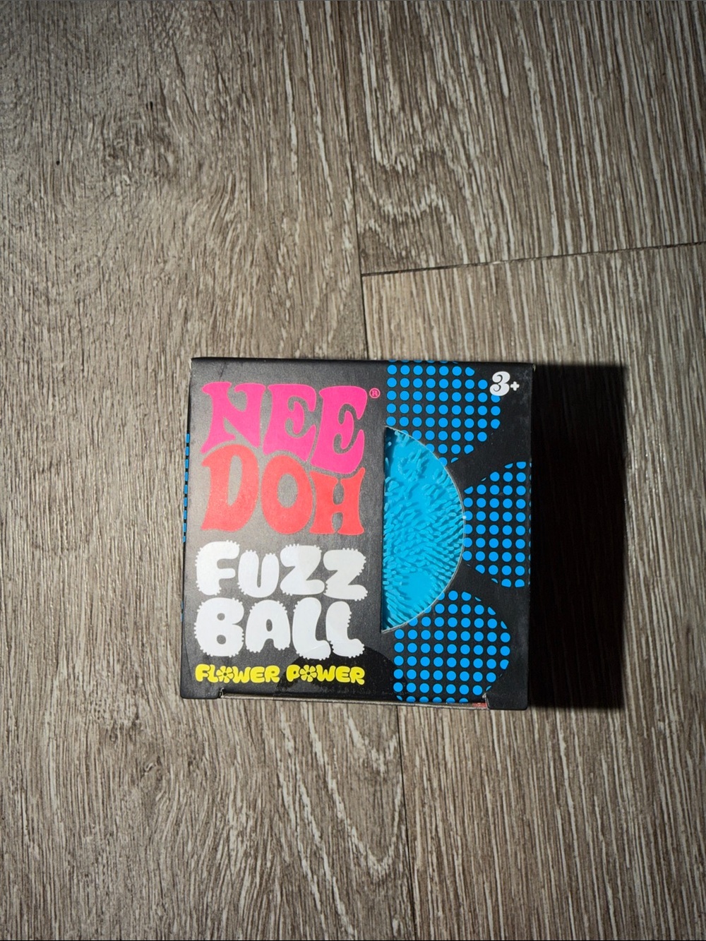 Schylling needoh new Fuzz Ball Flower Power Blue Stress Toy squish sensory